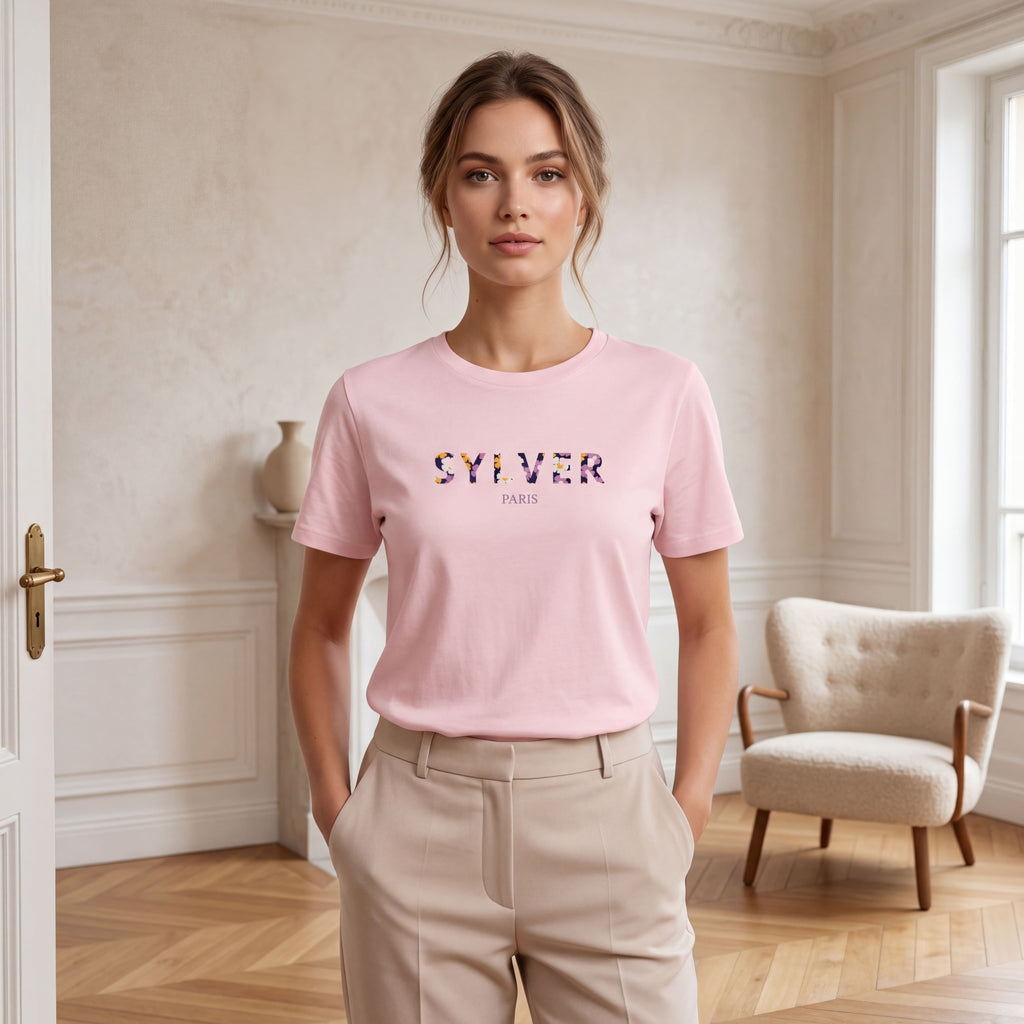 T-shirt floral I coton bio