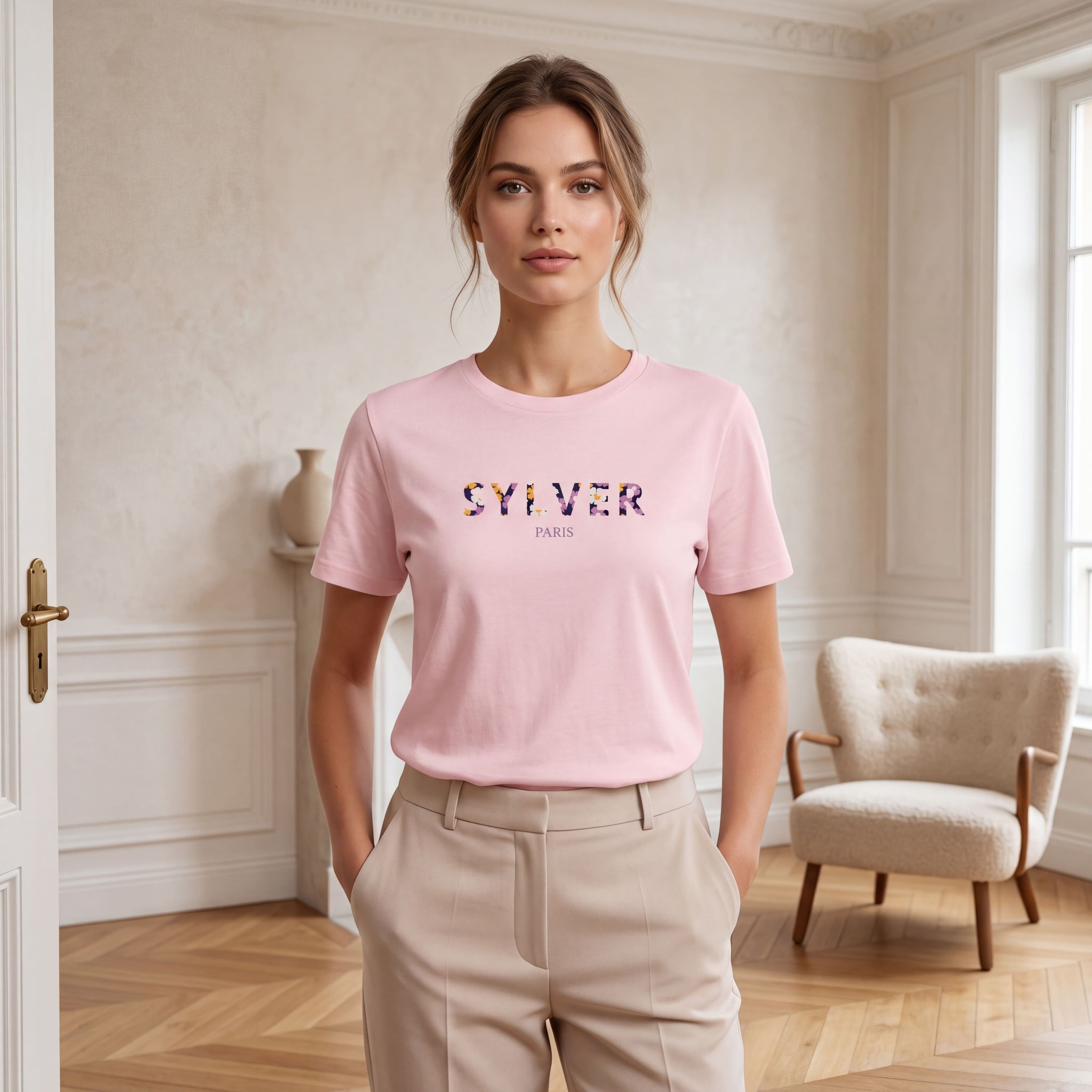 T-shirt floral I coton bio